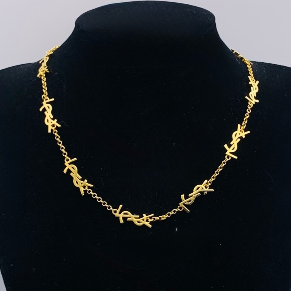 DESIGNER INSPIRED MULTI LOGO DAINTY NECKLACE